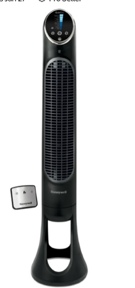 Honeywell 40" Black Quiet Set Oscillating Tower Fan, 30ft Air Circulation Power, 8 Speed, Auto Off Timer, HYF290B