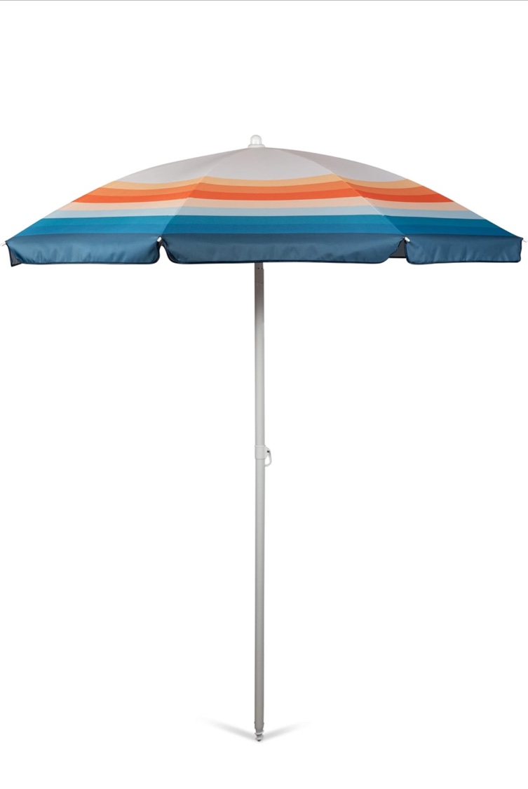 PICNIC TIME Outdoor Canopy Sunshade Beach Umbrella 5.5' - Small Patio Umbrella - Beach Chair Umbrella, (Phoenix Stripe)