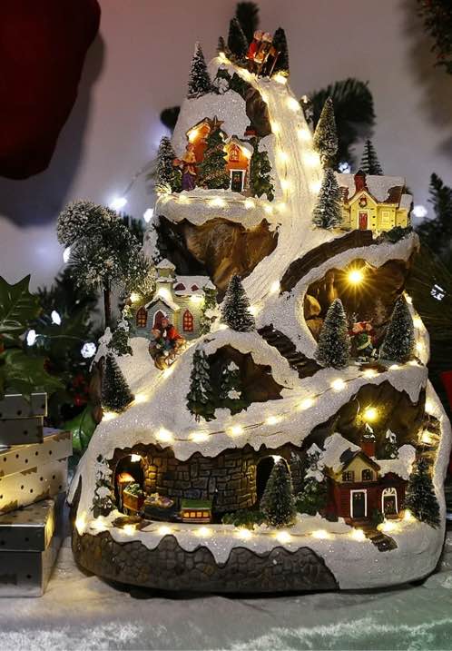 Alpine Corporation Animated Winter Wonderland Set with LED Light and Music