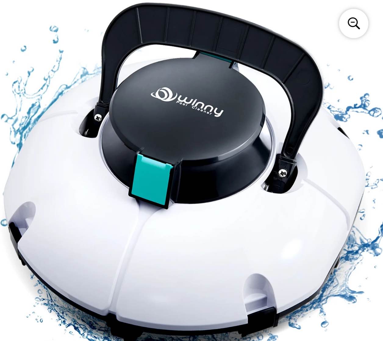 Cordless Robotic Pool Cleaner, Winny Pool Cleaner Automatic Pool Vacuum with Dual Filters, 80 Mins Runtime, Ideal for Flat Above Pools Up to 645 Sq.Ft (White and Green)