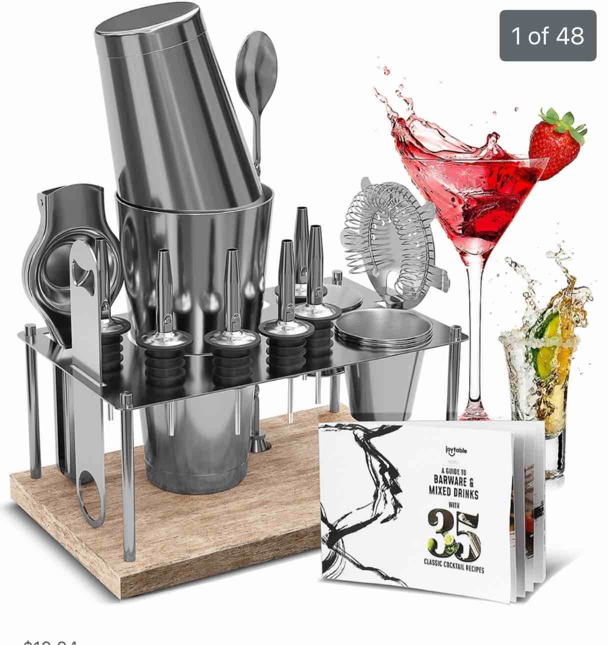 JoyTable Bartender Kit - Cocktail Set Kit - Bartender Drink Mixer Shaker Bar Tool Set