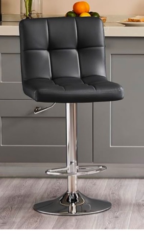 NEWBULIG Bar Stools with Back, Adjustable Height Counter Bar Chairs, Synthetic Leather Modern Design Swivel Barstools Gas Lift Stools for Kitchen Island 360 Degree