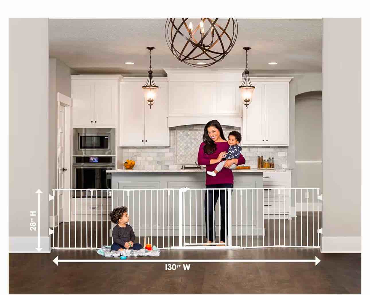 Regalo 130-Inch Super Wide Adjustable Baby Gate and Play Yard, 2-in-1, Bonus Kit, Includes 4 Pack of Wall Mounts(Pack of 1)