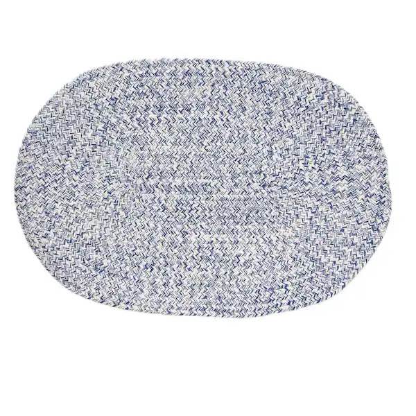 Braided Farmhouse Blue 4 ft. x 6 ft. Oval Cotton Area Rug