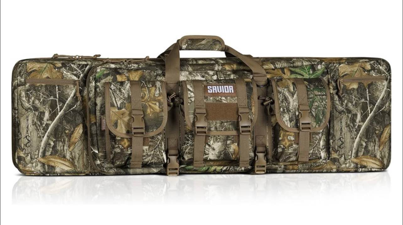 Savior Equipment American Classic Tactical Double Long Gun Bag Pistol Transportation Case w/Backpack Strap, Lockable Compartment, Available Length in 36" 42" 46" 51" 55"