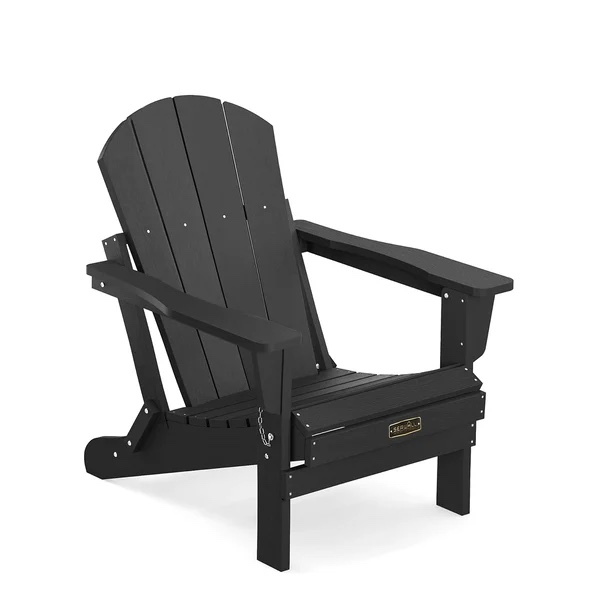 Serwall Classic Folding Adirondack Chair - Black