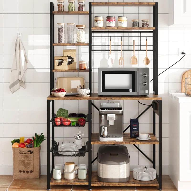 Langmann 35.4" Iron Standard Baker's Rack with Microwave Compatibility