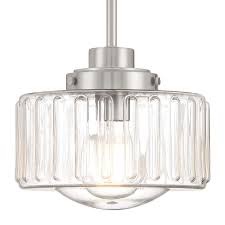 Acroma 1-light Modern Industrial Schoolhouse Pendant Light with Art Glass - 9 inches