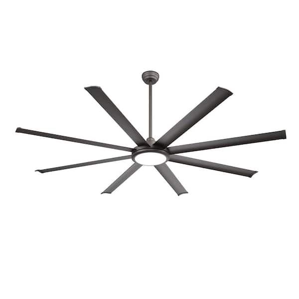 64 in. LED Standard Ceiling Fan Indoor Charcoal Gray Ceiling Fan with Remote Control and Light Kit Included