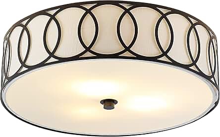 JONATHAN Y JYL3503C Aubrey 3-Light 15.5" Metal LED Flush Mount Contemporary,Transitional Dimmable, 2700K Cozy Warm Light, for Kitchen,Hallway,Bathroom,Stairwell, Oil Rubbed Bronze