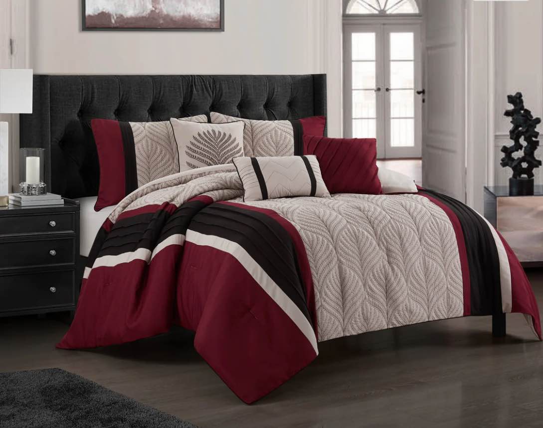 Shadow Leaves 6- Piece Comforter Set