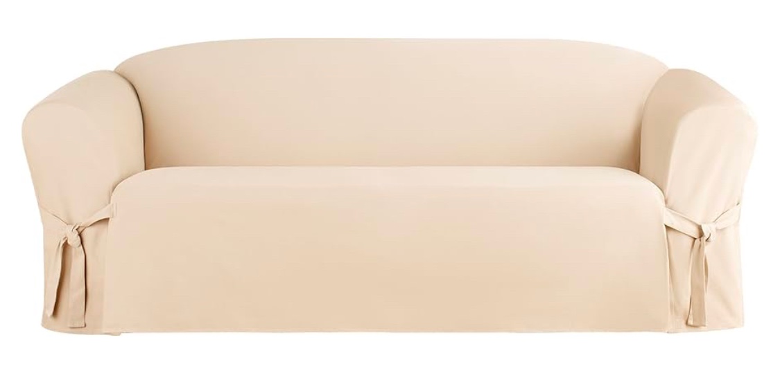 Heavy Weight Cotton Canvas Sofa Slipcover Natural - Sure Fit