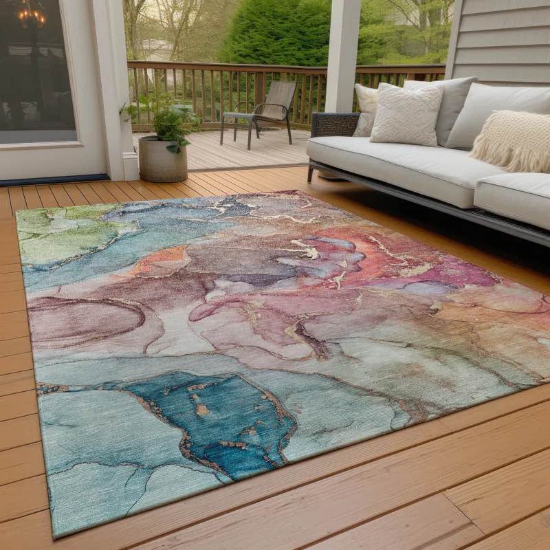 5' x 7'6" Alfonzo Indoor/Outdoor Area Rug with Non-Slip Backing