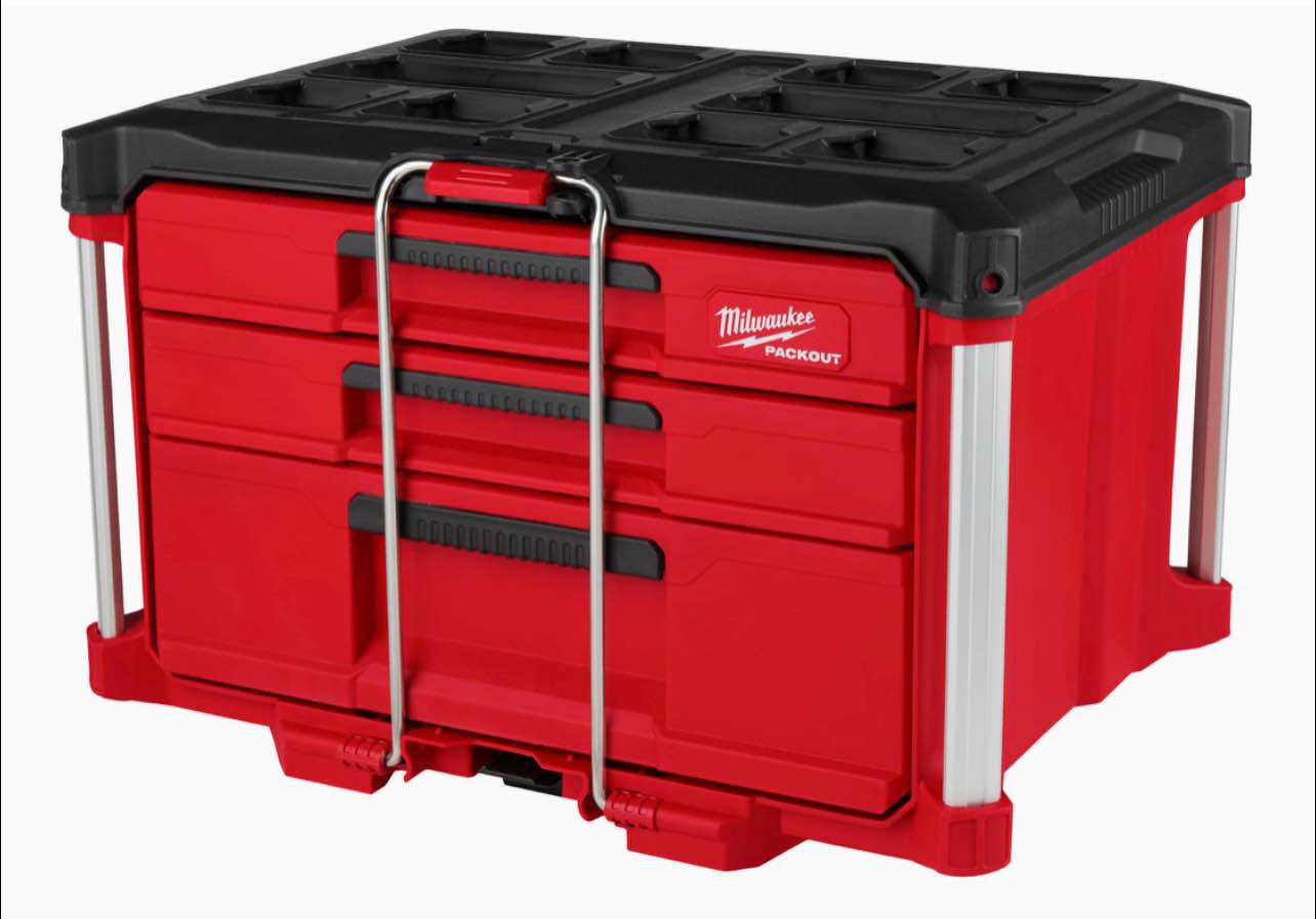 Milwaukee 48-22-8447 22  Modular 3 Drawer Tool Box w/ Metal Reinforced Corners