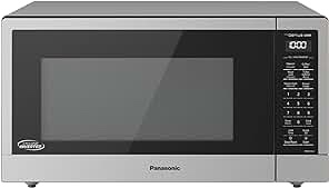 Panasonic NN-SN76LS 1.6 cu.ft Cyclonic Inverter Countertop Microwave Oven 1250Watt Power with Genius Sensor Cooking, 19.44"D x 21.88"W x 11.94"H, Stainless Steel