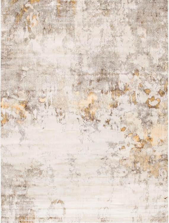 Unique Loom Helios Collection Area Rug - Santorini (9' x 12' 2" Rectangle, Ivory Beige/ Gold)