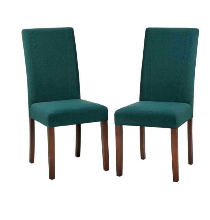 Buylateral Set of 2 Lizzy Parsons Dining Chairs Cucumber Green: Upholstered, Rubberwood Frame, Foam Filled
