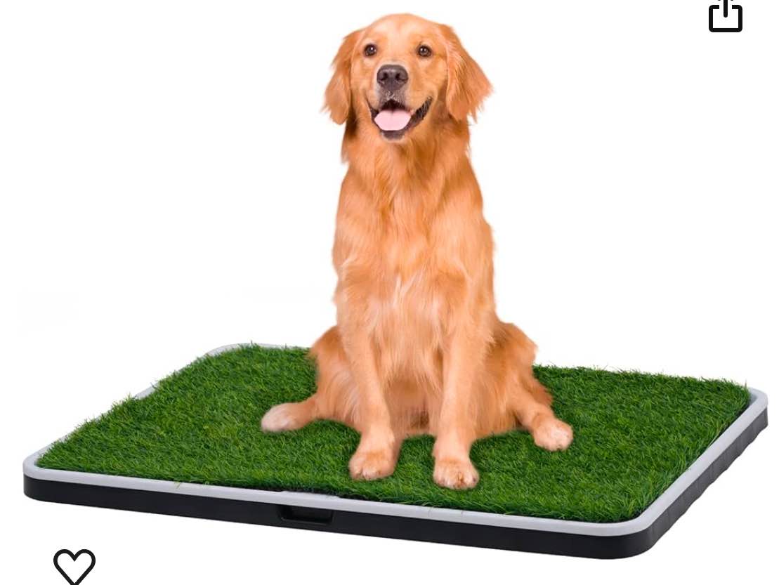 Dog Grass Pad with Tray Artificial Grass Puppy Pee Pad for Dogs Fake Grass for Dog to Pee On Reusable Training Potty Pad with Tray Indoor and Outdoor Use