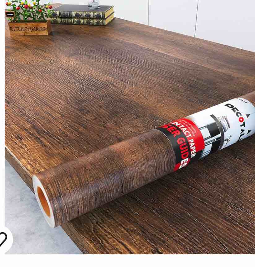 Decotalk Contact Paper Wood Grain Peel and Stick Vintage Wallpaper Self Adhesive Removable Waterproof Wallpaper for Countertops, Drawer Liner Cabinets Walls Desk 12x120inch, Brown