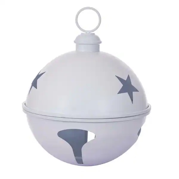 Vickerman 18" White Iron Bell Ornament.