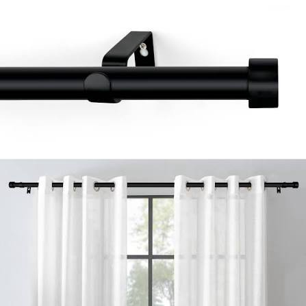 ivilon window treatment curtain rod - square 72 to 144 in., antique black 