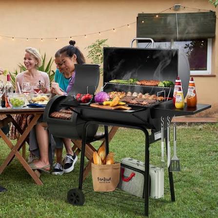 royal gourmet 30 cc1830s steel charcoal grill with offset smoker