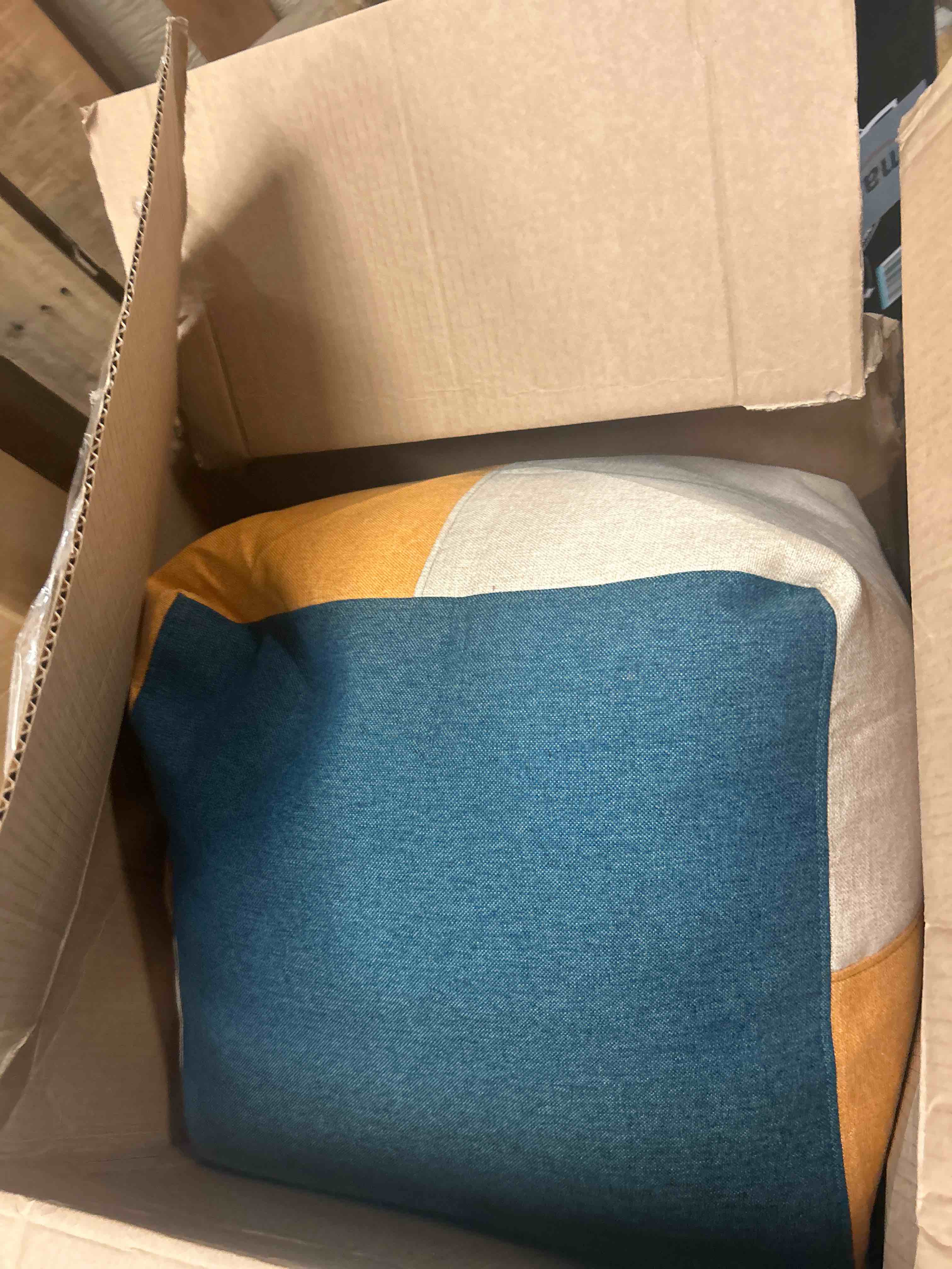 Condition photo showing New/Like New for big joe ottoman weatherproof bean bag footrest breathable weather resistant fabric 2 feet