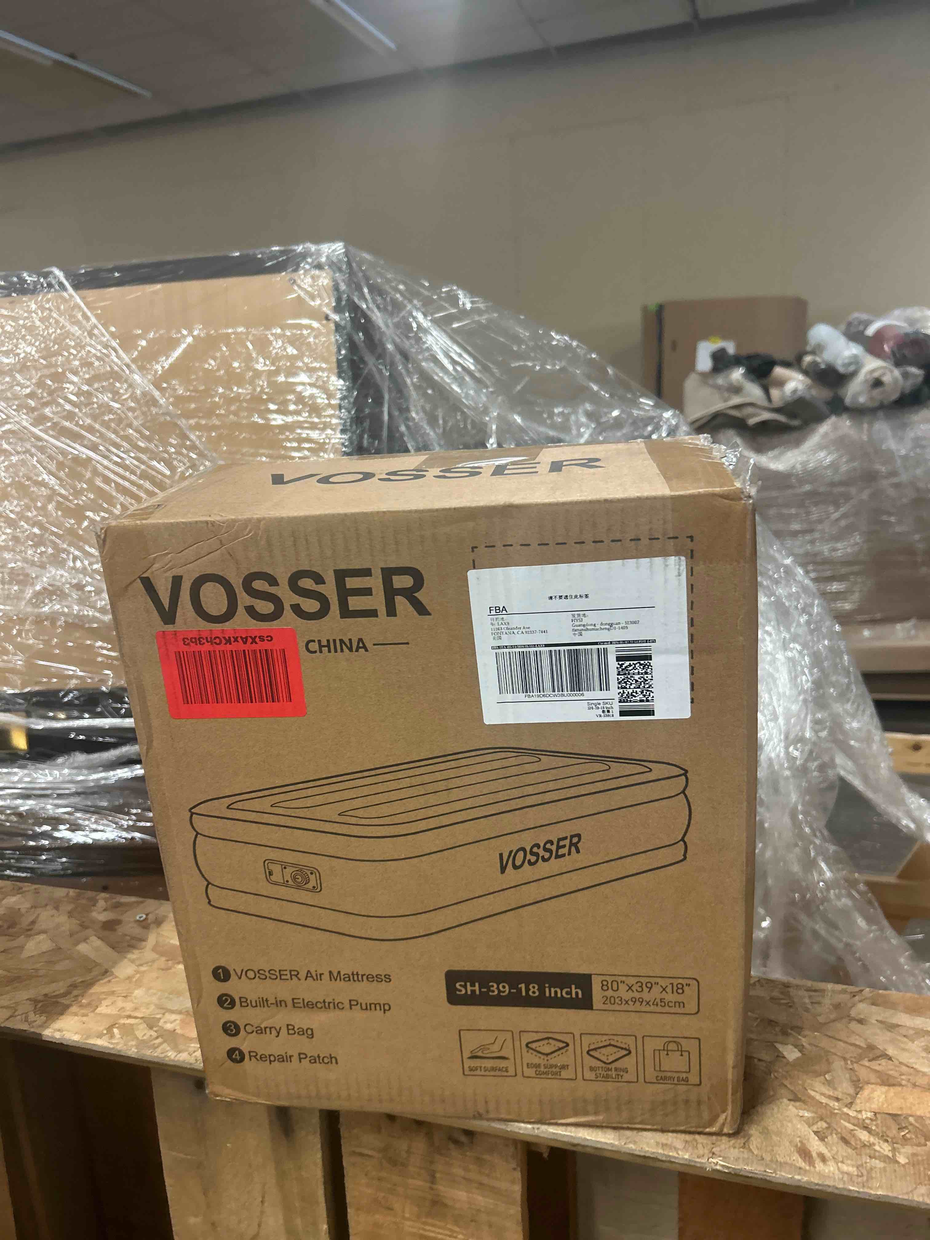 Condition photo showing New/Like New for vosser twin xl air mattress with built-in pump,18" raised,80" long,500 lb | ispa member brand,extra long inflatable blow up mattress in 2 mins,upgraded twin size air bed for home,guests,rvs & camping