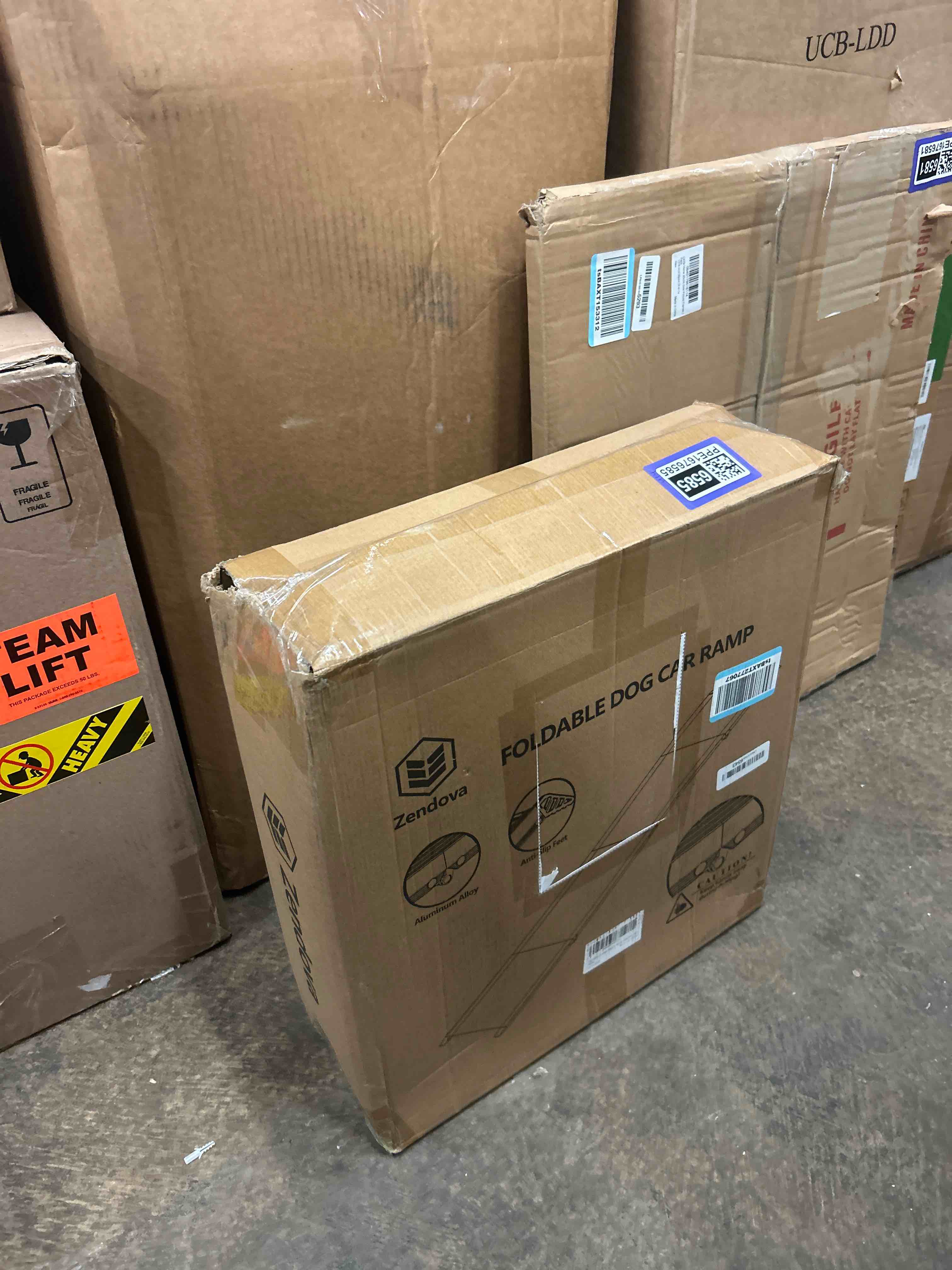 Condition photo showing New/Like New for dog ramp for large dogs, 71'' extra long for high suv car & truck | 71" x 17.3" wide, non-slip surface, supports 250 lbs, foldable outdoor pet ramp