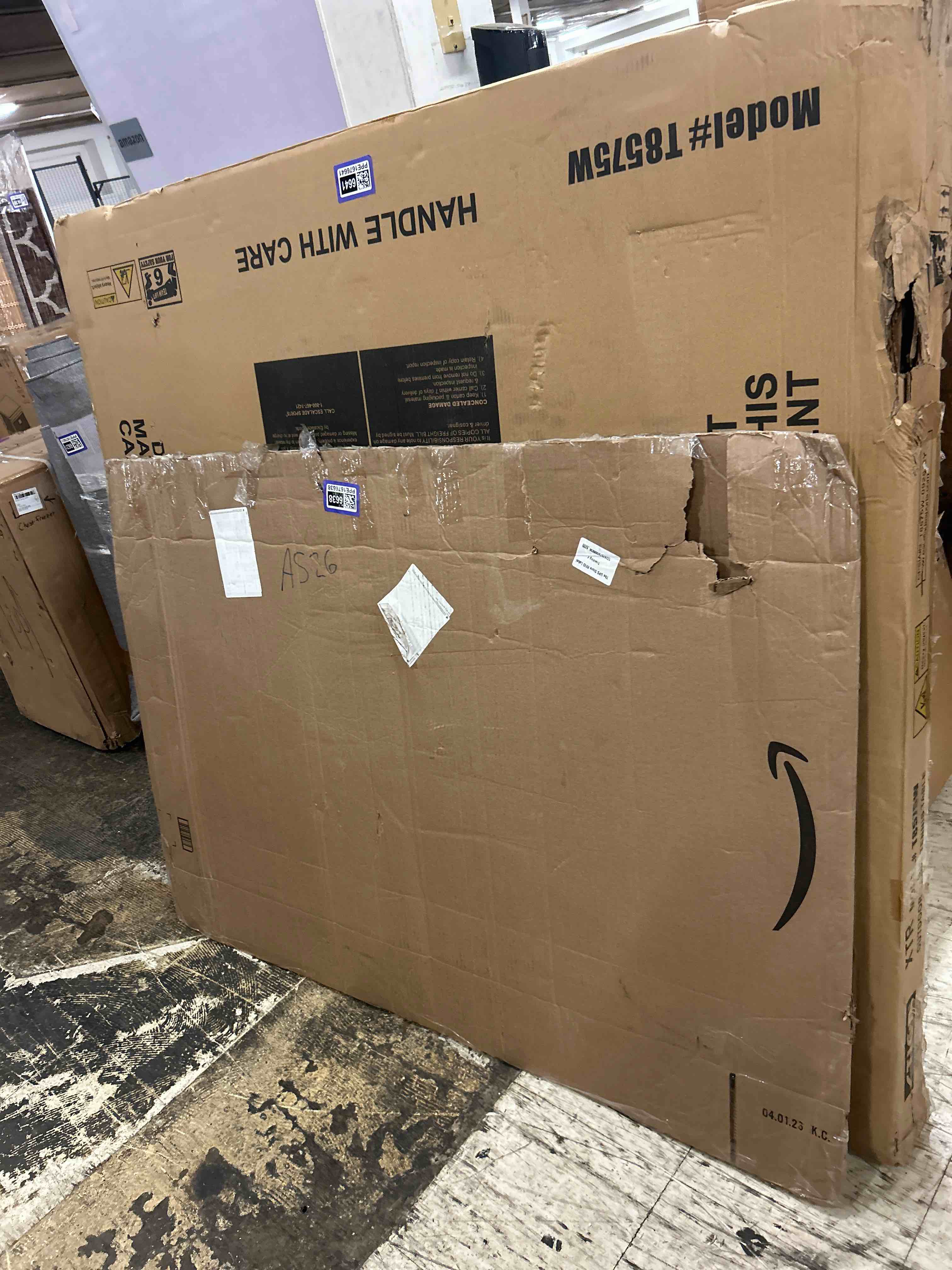 Condition photo showing New/Like New for office chair mat for carpet, 32" x 48" heavy duty hard computer desk chair mat for carpeted floors, anti-slip carpet floor protector mat for office chair, smooth glide, ship flat