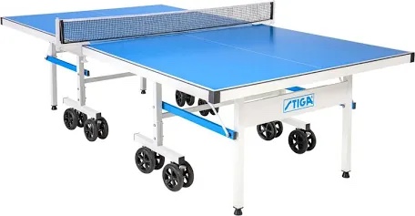 Condition photo showing New/Like New for stiga xtr professional outdoor table tennis tables - all weather aluminum waterproof outdoor or indoor design with net & post - 10 minute easy assembly ping pong table with compact storage