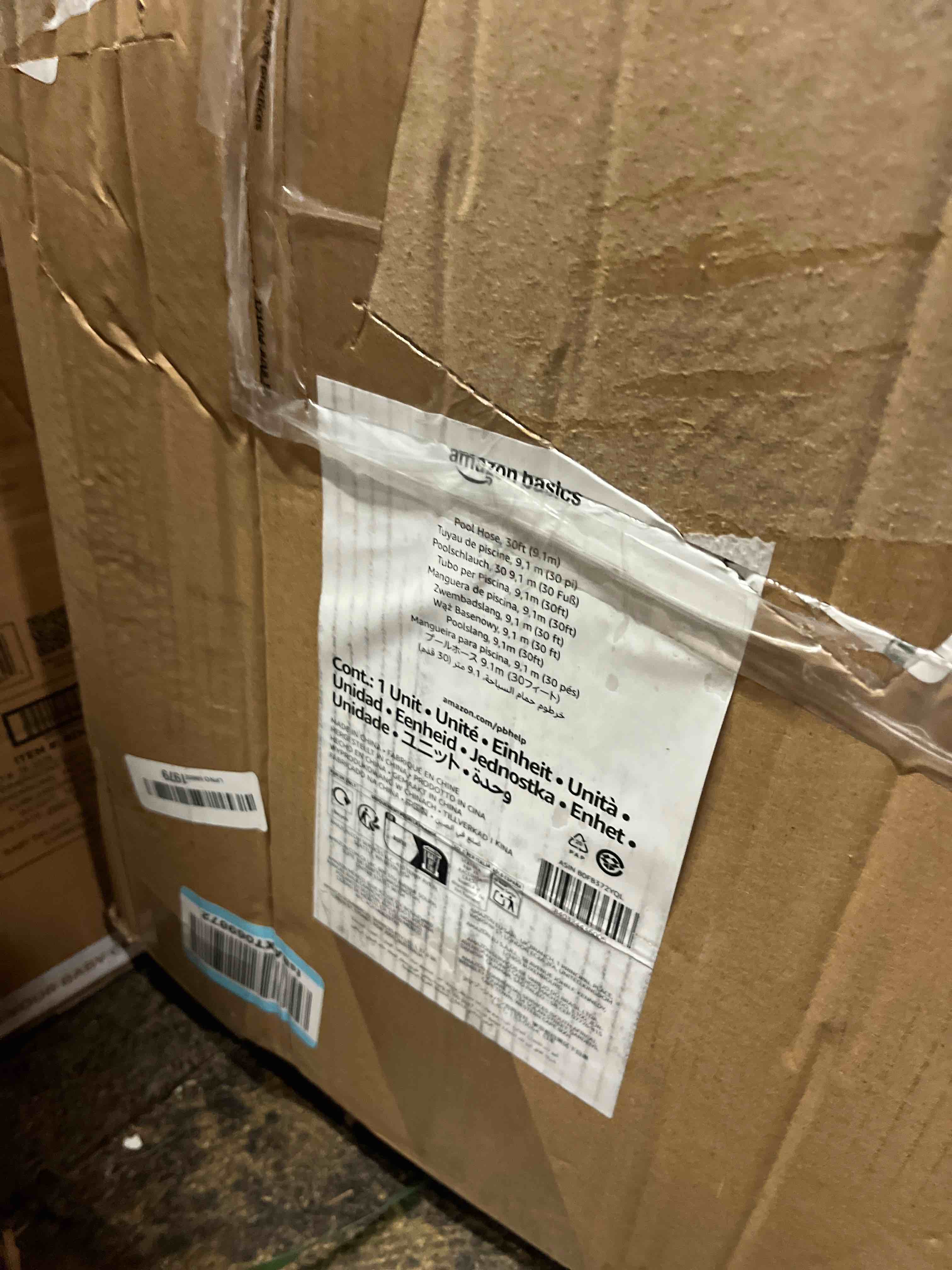 Condition photo showing New/Like New for amazon basics pool vacuum hose, flexible spiral-wound design, swivel cuff, kink-free, 30 foot