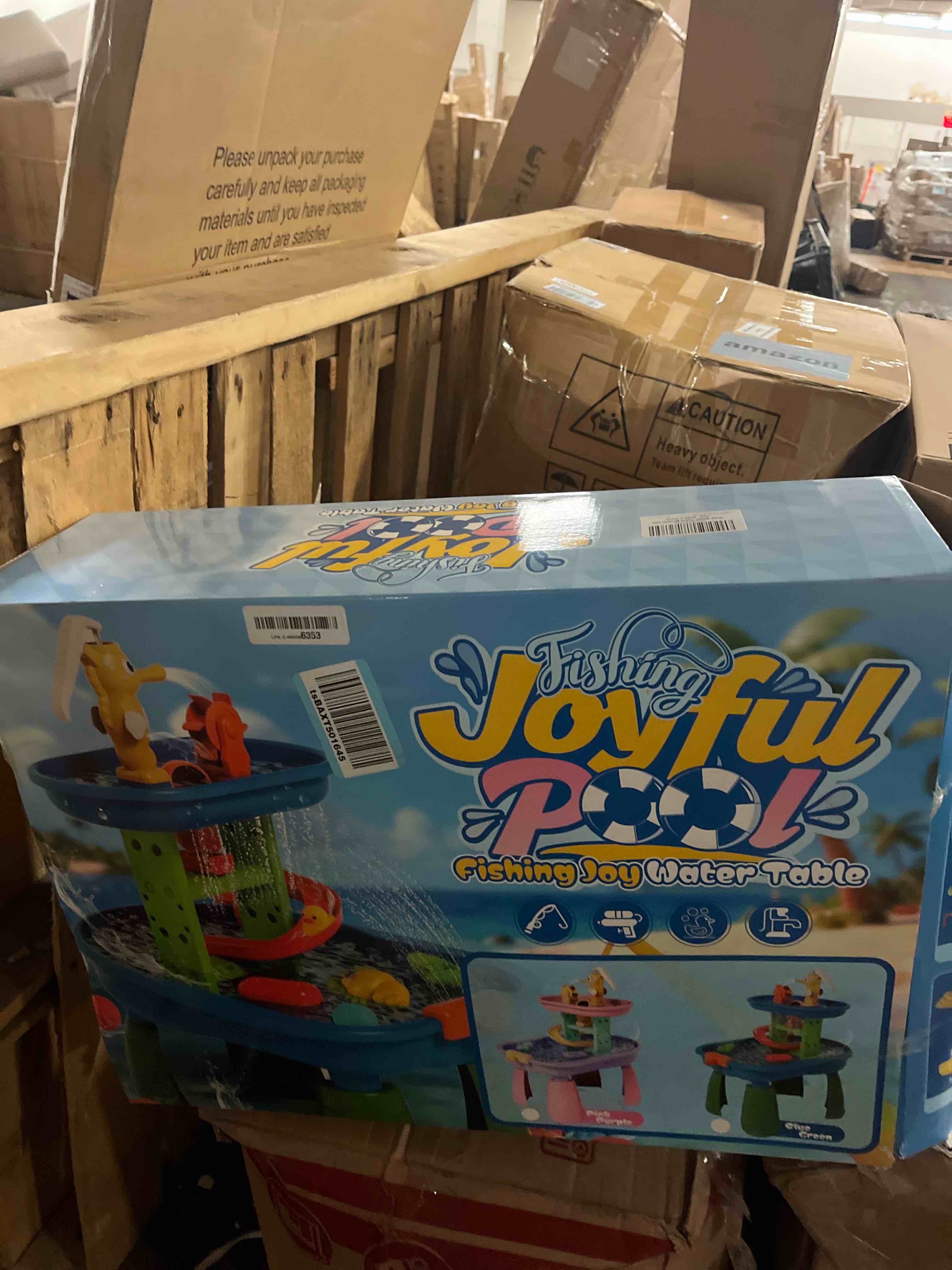 Condition photo showing New/Like New for water table for kids ages 3-8,stem 28pcs rain shower sand & water play set | 6-in-1 sensory play,23 x 18 in tabletop with 32.5 in height,tool-free setup,summer outdoor gift for toddlers boys and girls