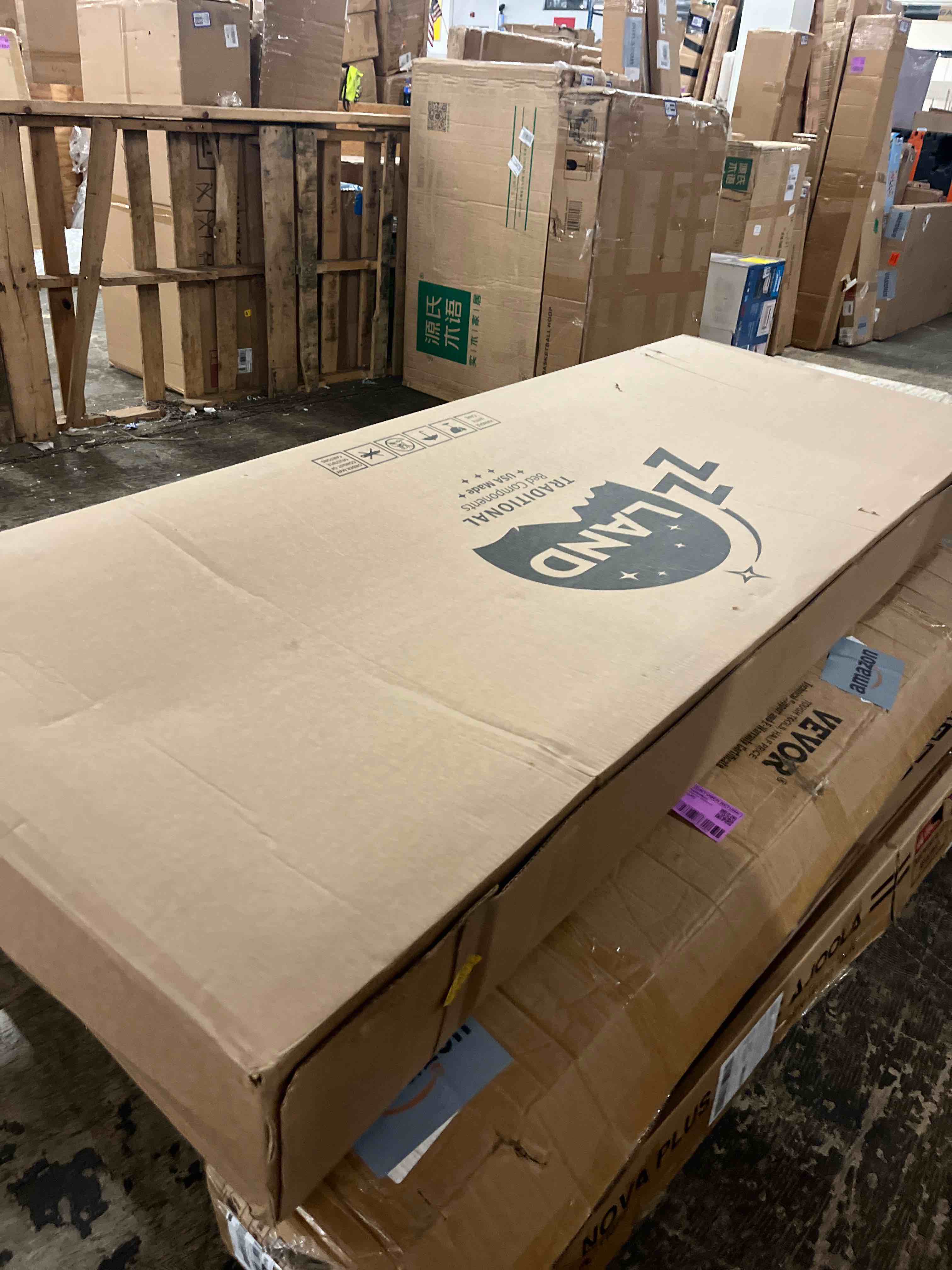 Condition photo showing New/Like New for greaton, solid surface box spring bed base queen size, 4-inch wood amish made in usa - quiet noise free, 2-pieces under mattress-support boxspring, fully assembled, white