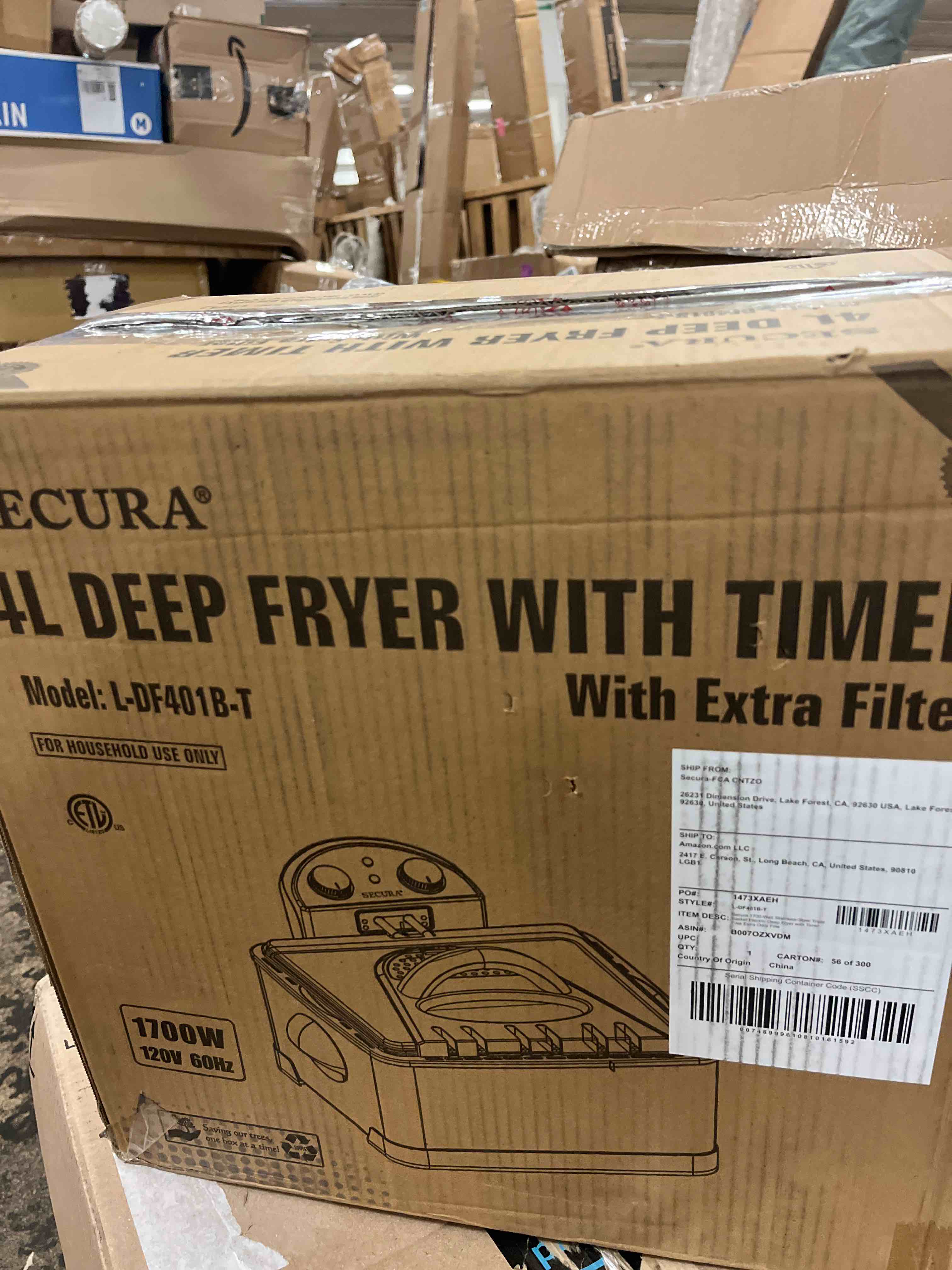Condition photo showing New/Like New for secura 4 liters / 17-cup stainless-steel 1700-watt electric deep fryer with timer free extra odor filter, triple basket, 4.5 quarts, silver