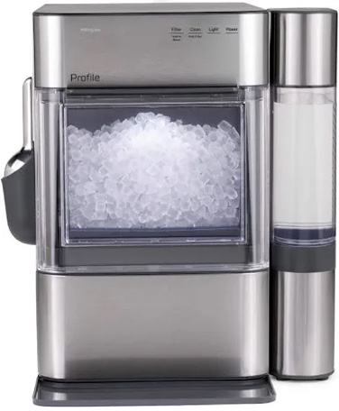 Condition photo showing New/Like New for ge profile opal ultra, countertop nugget ice maker, 1 gal xl side tank, 38 lbs/day, pebble pellet crushed ice machine, wifi stainless steel