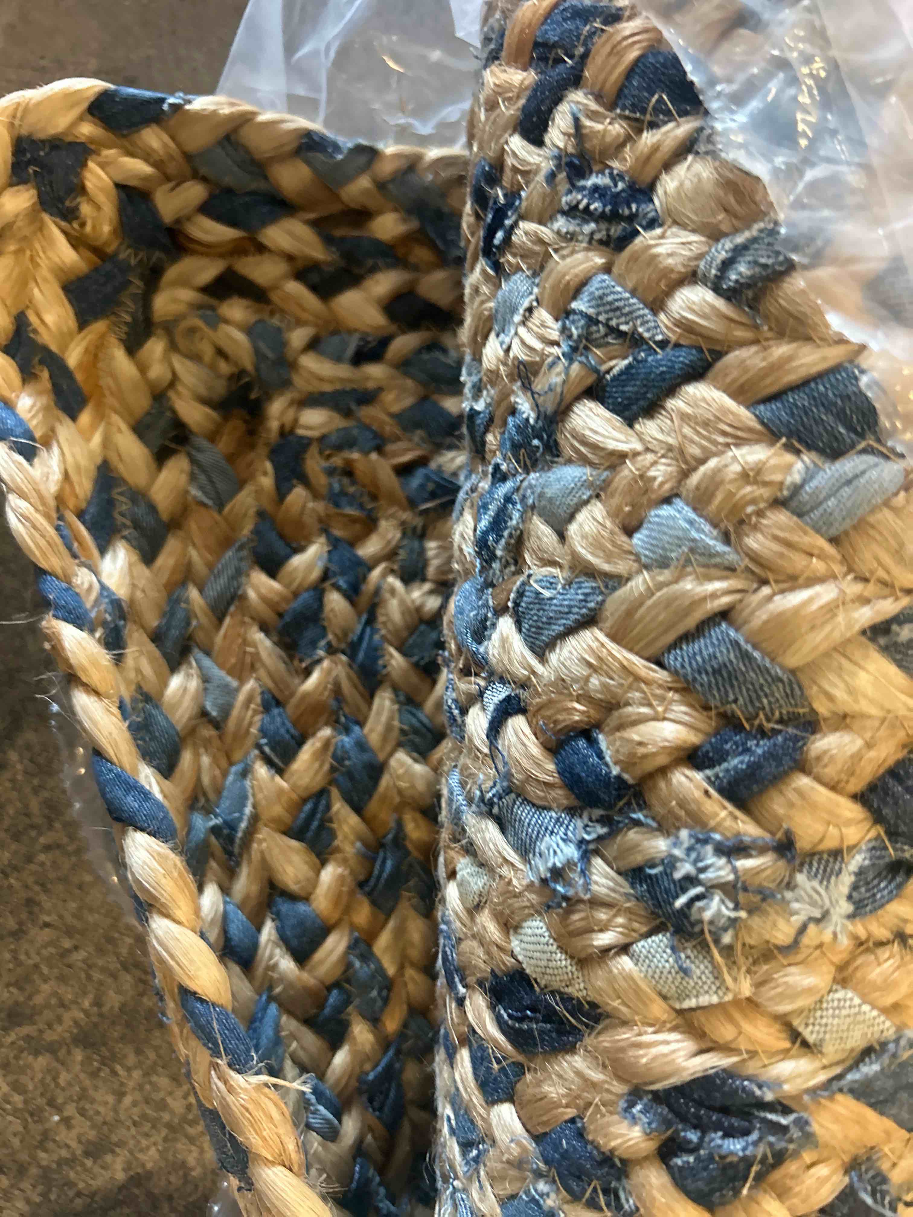 Condition photo showing New/Like New for unique loom braided chindi collection casual modern blue runner rug (2' 2 x 6' )