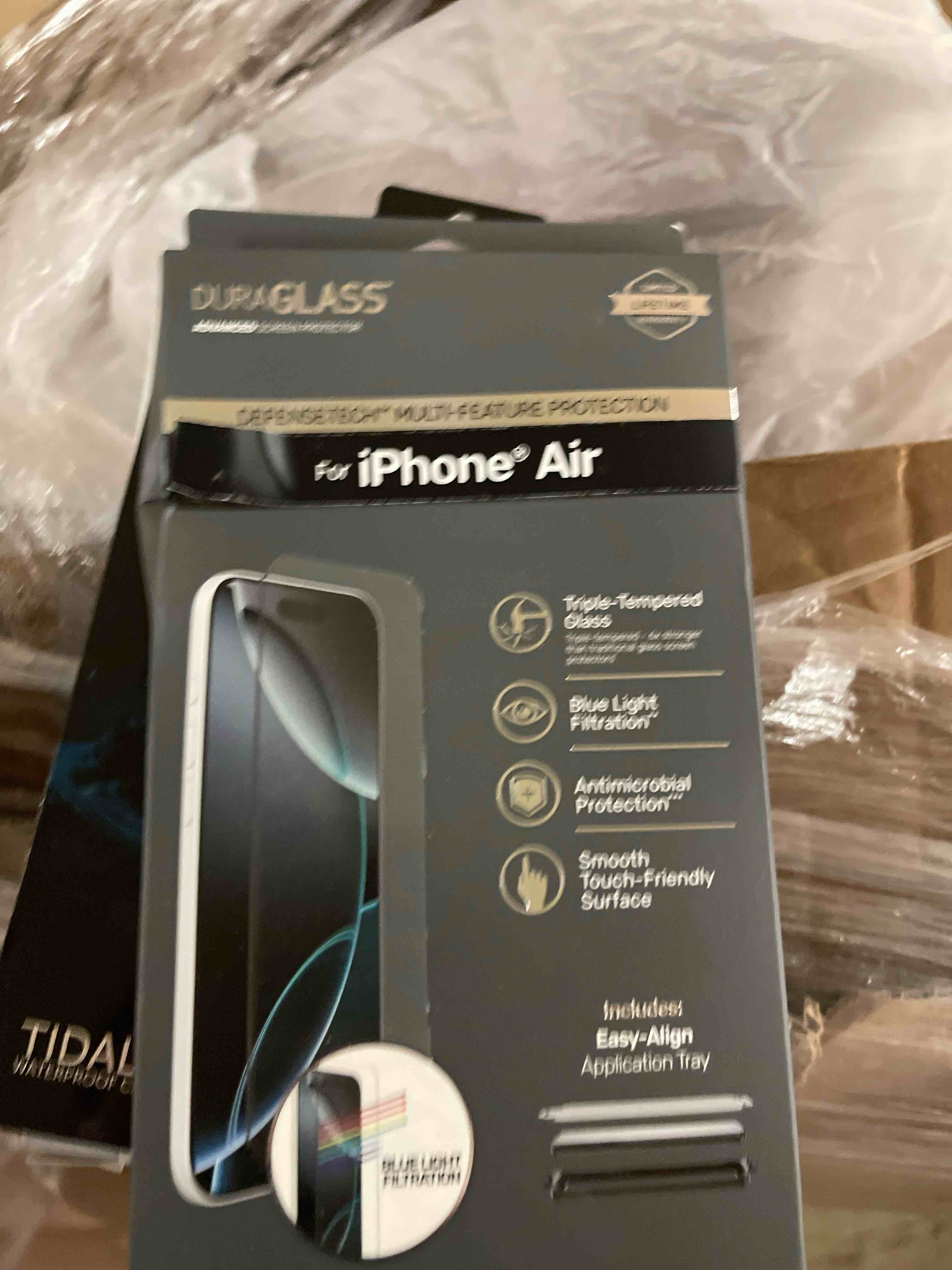Condition photo showing New/Like New for duraglass defensetech glass screen protector with blue light filtering for iphone air