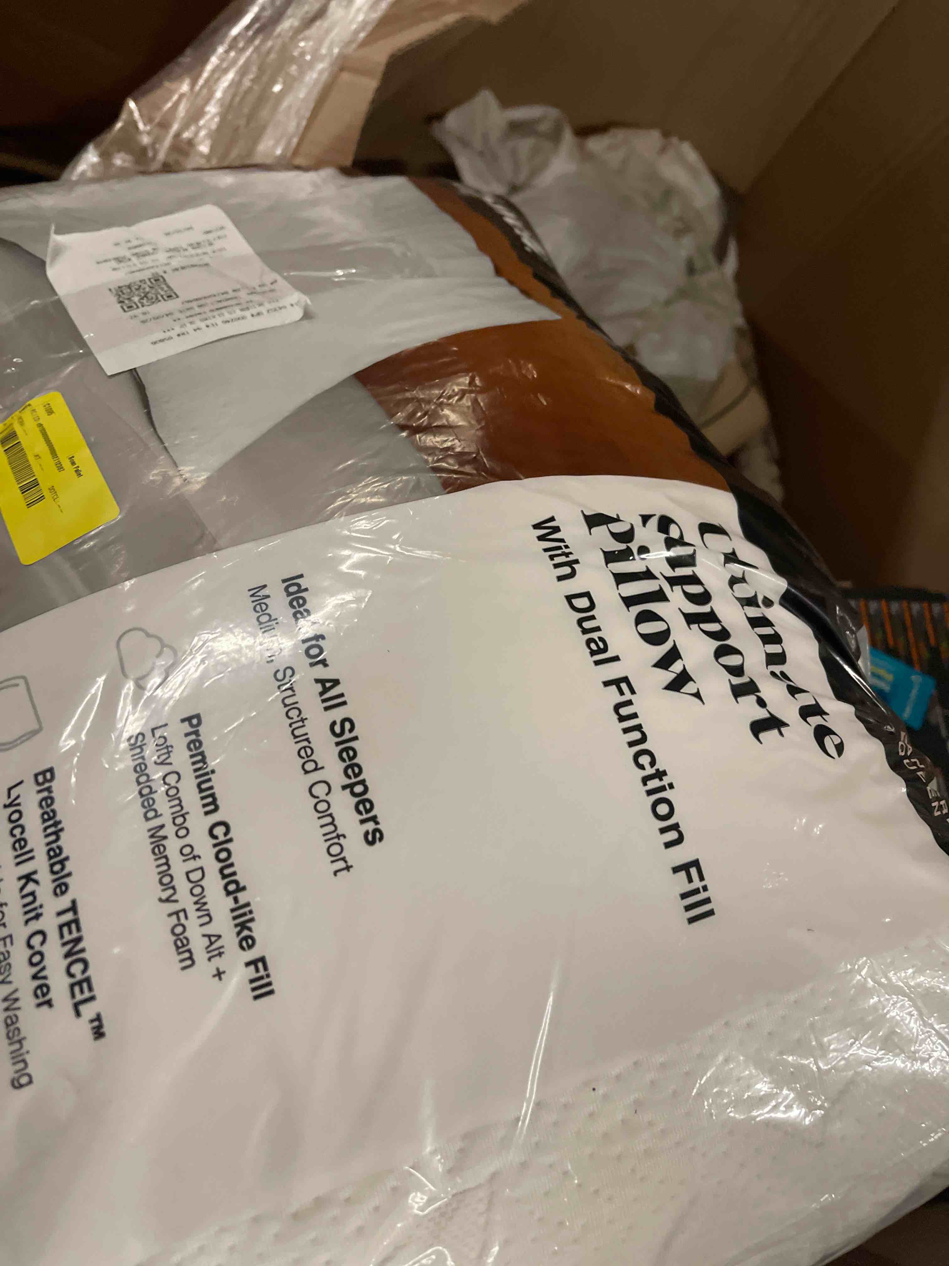 Condition photo showing New/Like New for allswell ultimate support bed pillow with dual function fill and removable cover, standard/queen