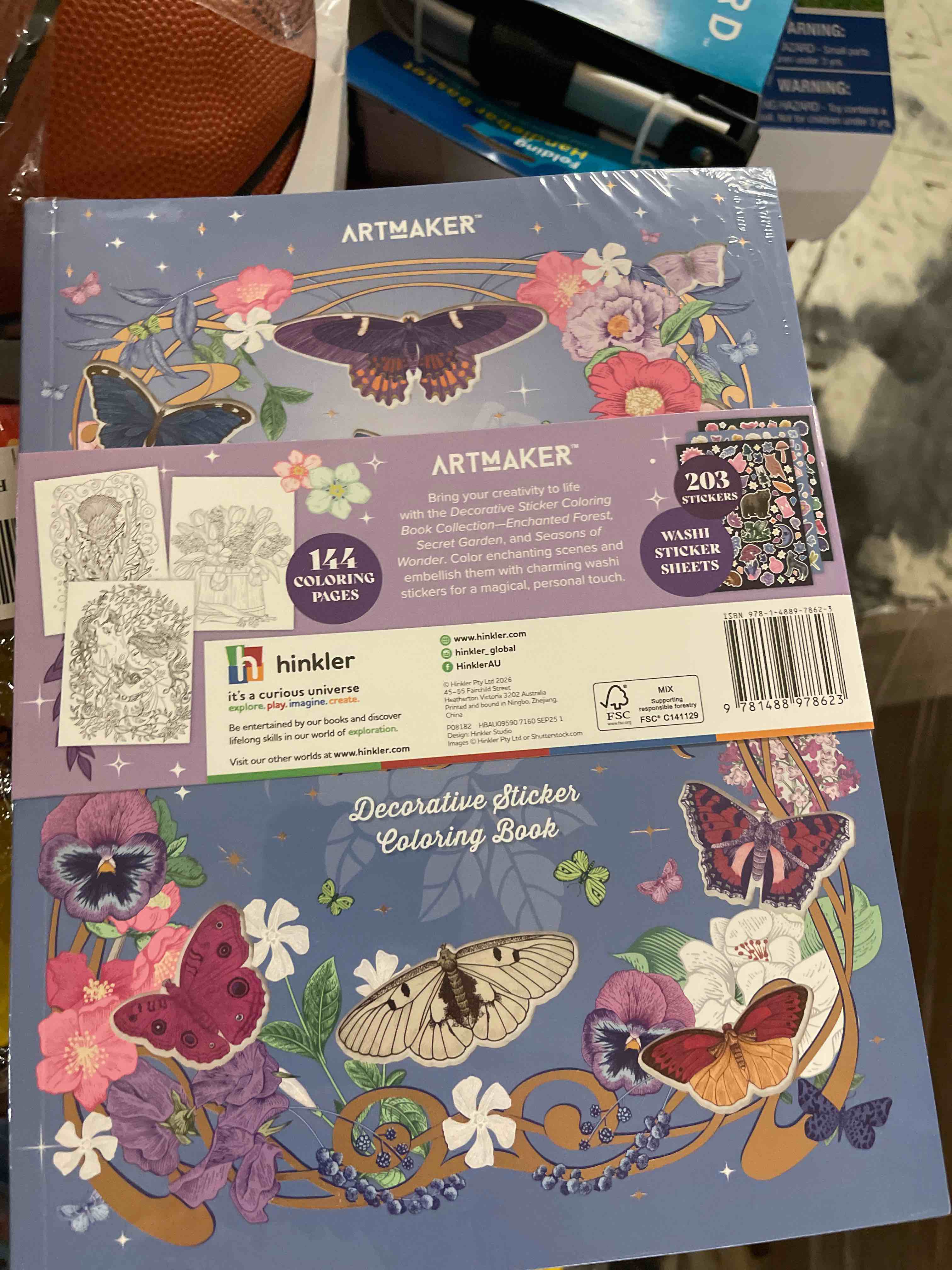 Condition photo showing New/Like New for art maker decorative sticker coloring book set - enchanted forest, secret garden, seasons of wonder