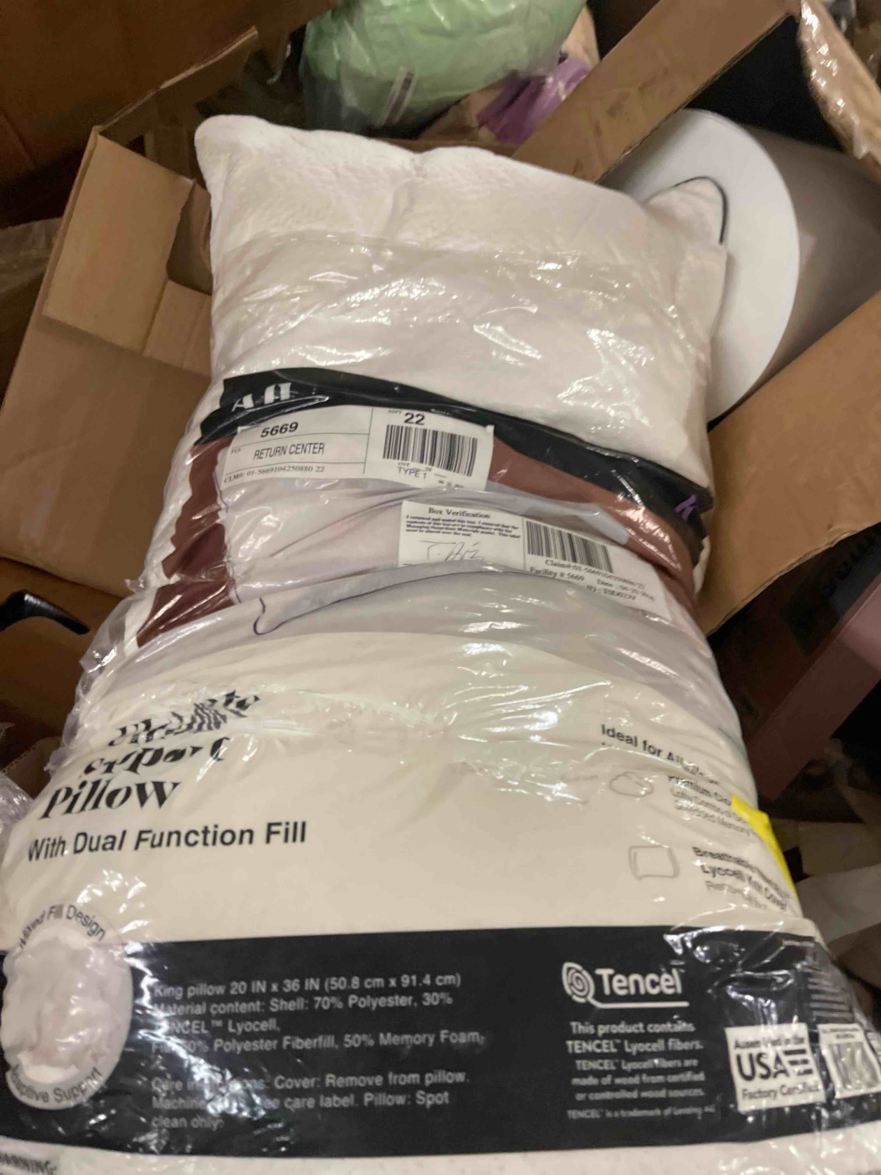 Condition photo showing New/Like New for allswell ultimate support bed pillow with dual function fill and removable cover, king