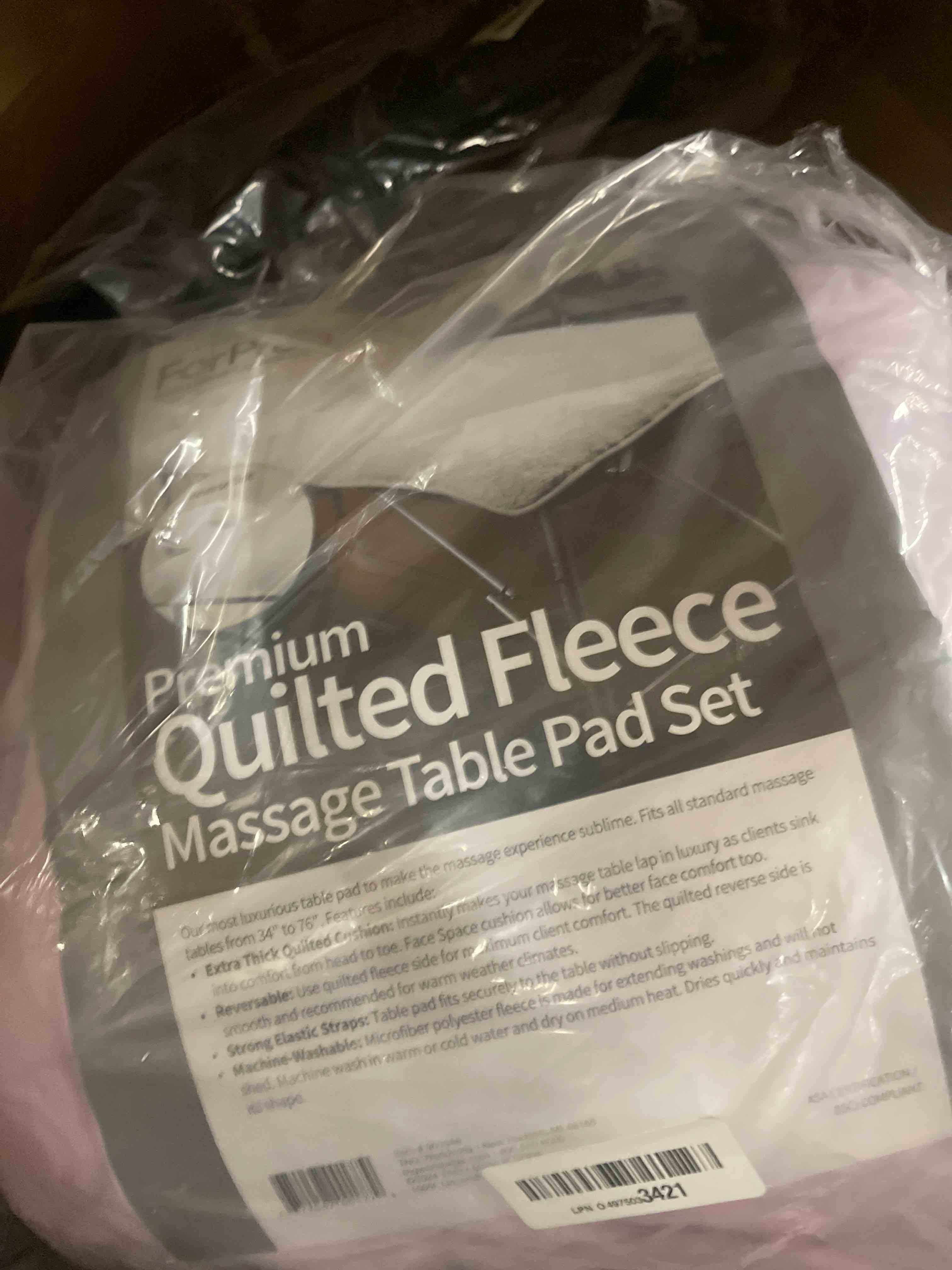Condition photo showing New/Like New for forpro premium quilted fleece table pad set, natural, extra soft, hypoallergenic, for massage tables, includes massage table pad and face rest cover
