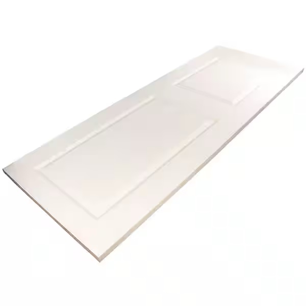 Condition photo showing New/Like New for (2) white primed mdf raised 2 panel shaker interior door slab (bid is per item / 2 items total.)