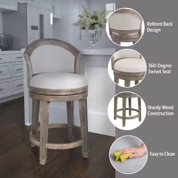 Condition photo showing New/Like New for hillsdale furniture monae 26 in. distressed dark gray swivel counter stool