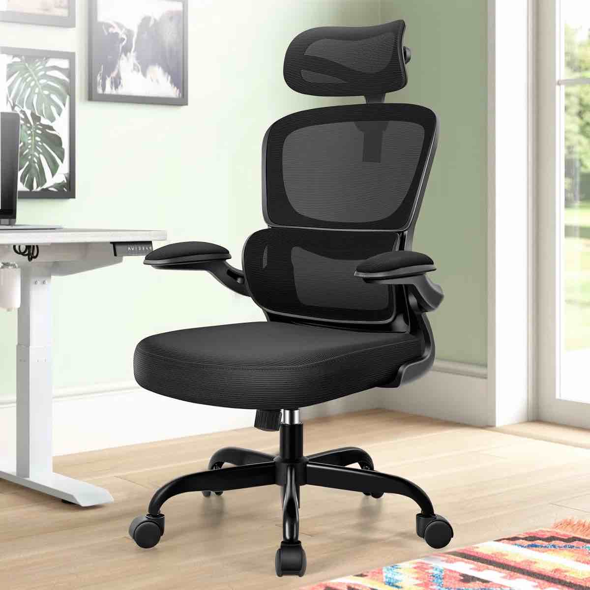 Lidwien Ergonomic Breathable Mesh Office Chair with Adjustable Headrest 