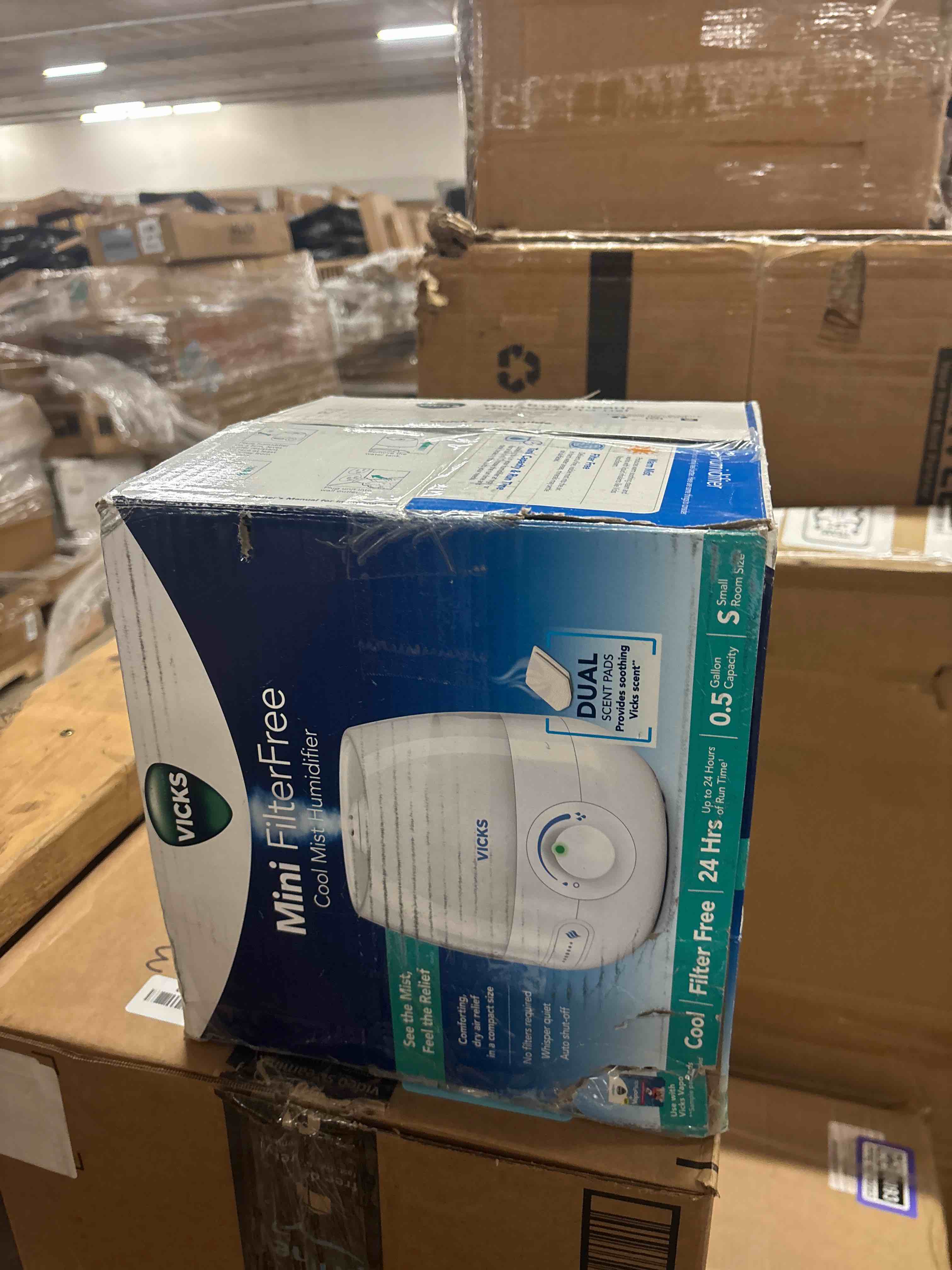 Condition photo showing New/Like New for Vicks Mini Filter Free Cool Mist Humidifier, Small Room – Variable Mist Control – Works with Vicks VapoPads