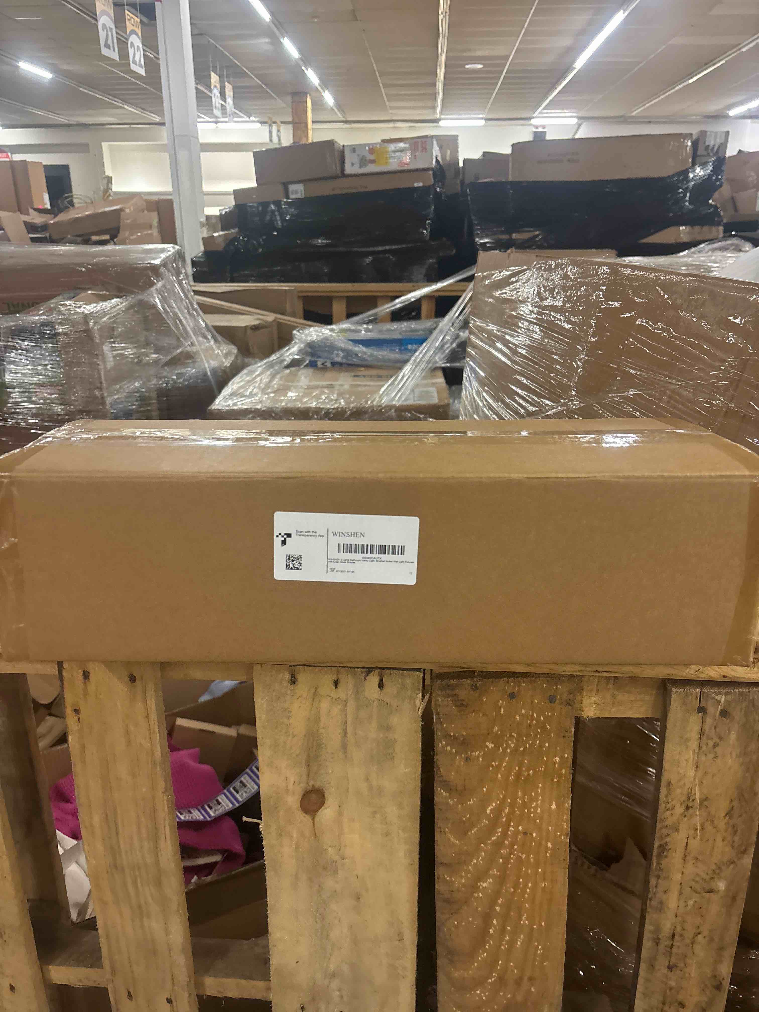 Condition photo showing New/Like New for 3-Lights Bathroom Wall Light Fixtures E26 Bulb Base, Brushed Nickel Vanity Lighting Fixtures Over Mirror with Clear Glass Shades for Living Room Hallway Kitchen 3-Lights Brushed Nickel, Clear Glass