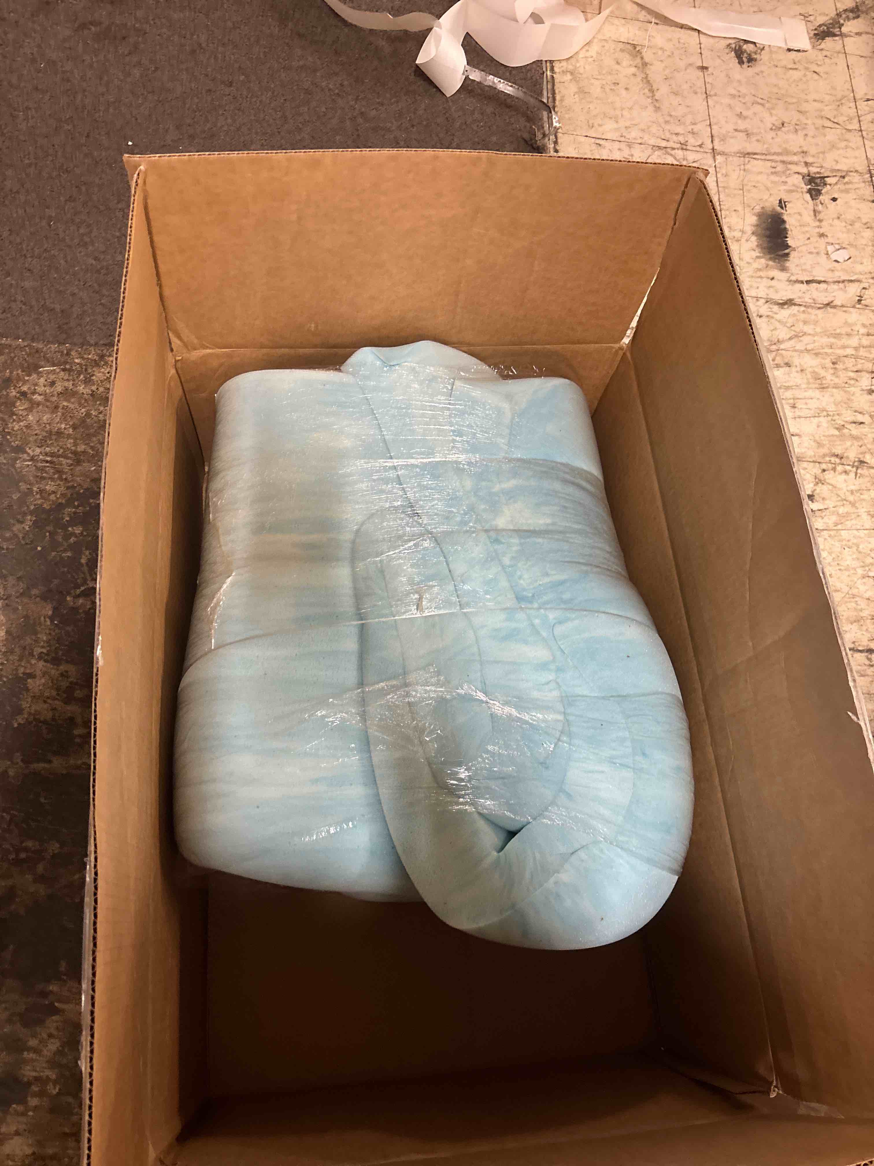 Condition photo showing Good Condition for Marsail Mattress Topper Queen, 3-inch Gel Memory Foam, Bed Topper for Queen Size Bed, Soft for Sleeper Sofa, RV, Camper, CertiPUR-US Certified Blue and White Queen 3 Inch Topper Only