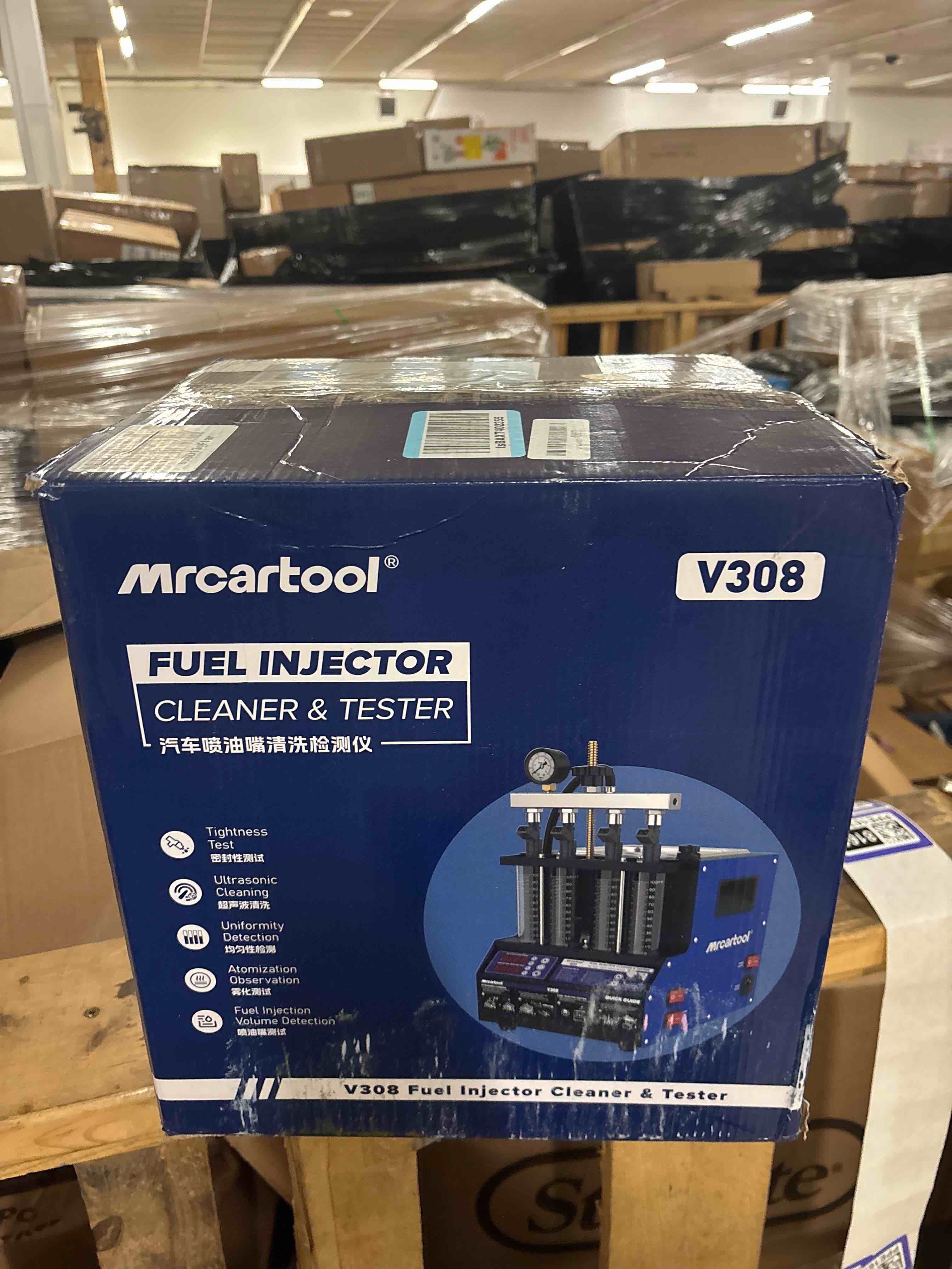 Condition photo showing New/Like New for MR CARTOOL V308 Injector Cleaner Machine 4-Cylinder, 110V Injector Cleaner Tester Machine Ultrasonic Fuel System Injection Cleaning Kit for Diesel Gasoline Car Motorcycle