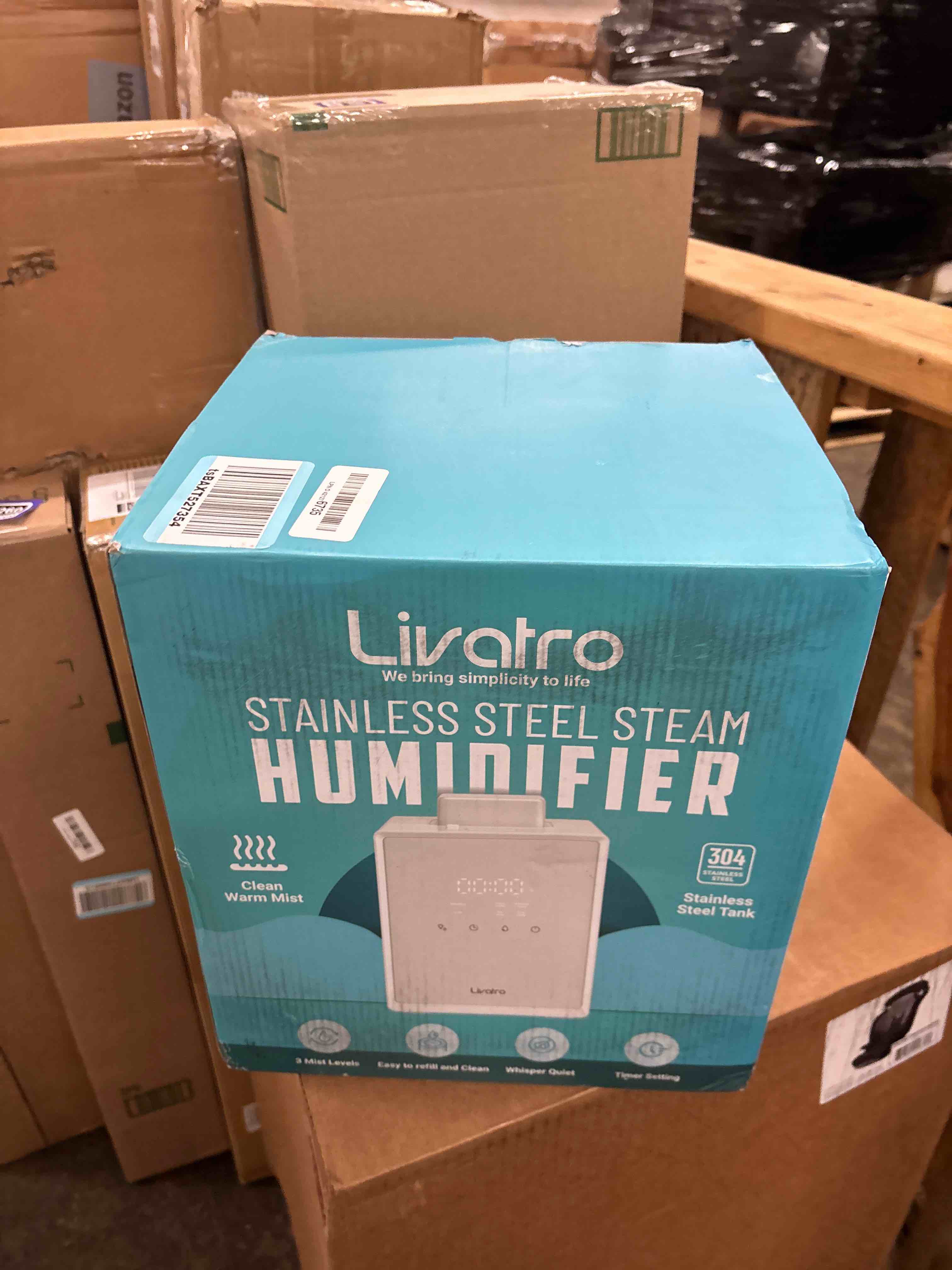 Condition photo showing New/Like New for 3l stainless steel warm mist humidifier with easy clean and warm steam function, healthy air mist humidifiers for bedroom living room, with sleep mode and auto-off setting